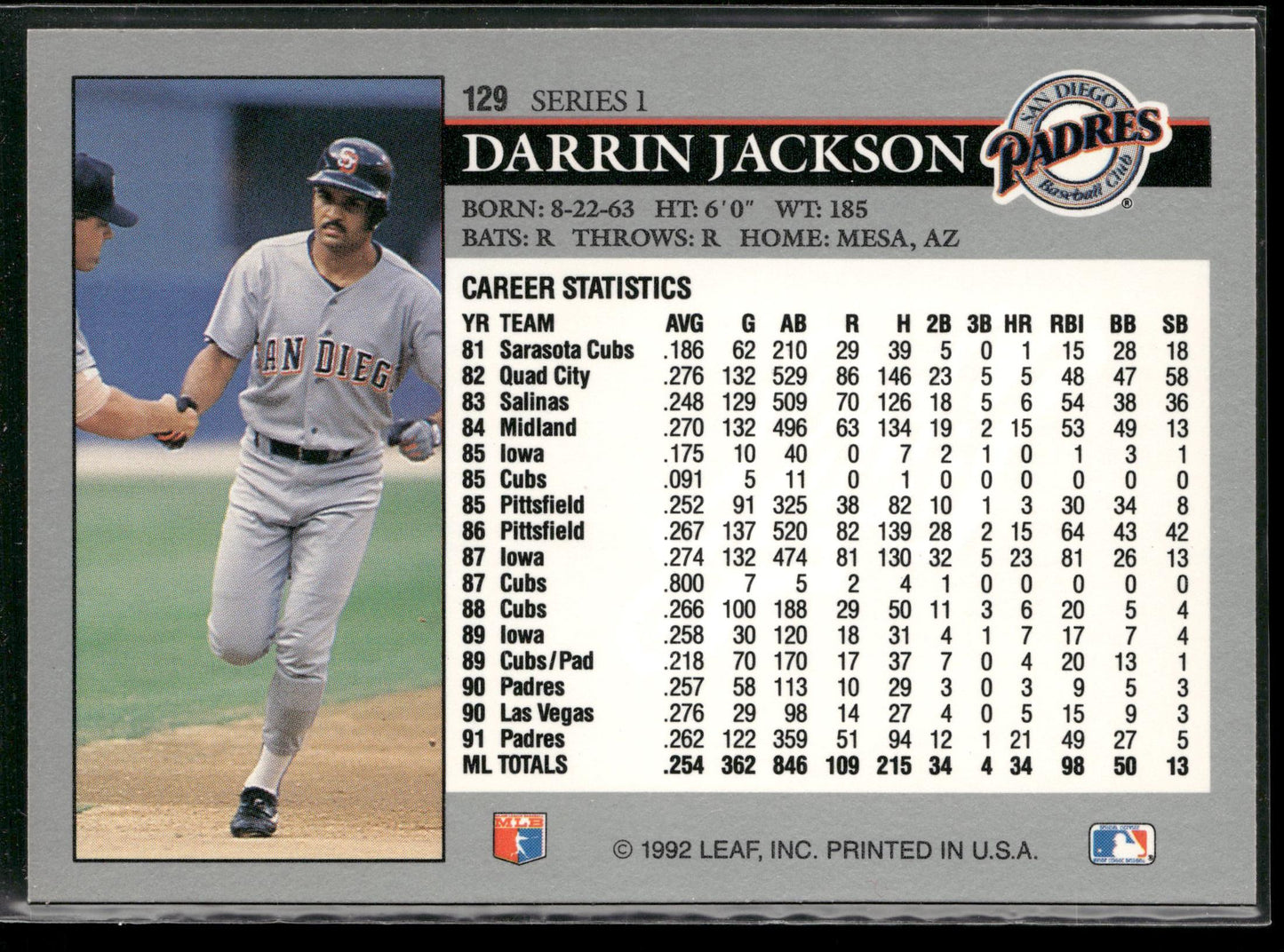 1992 Leaf #129 Darrin Jackson
