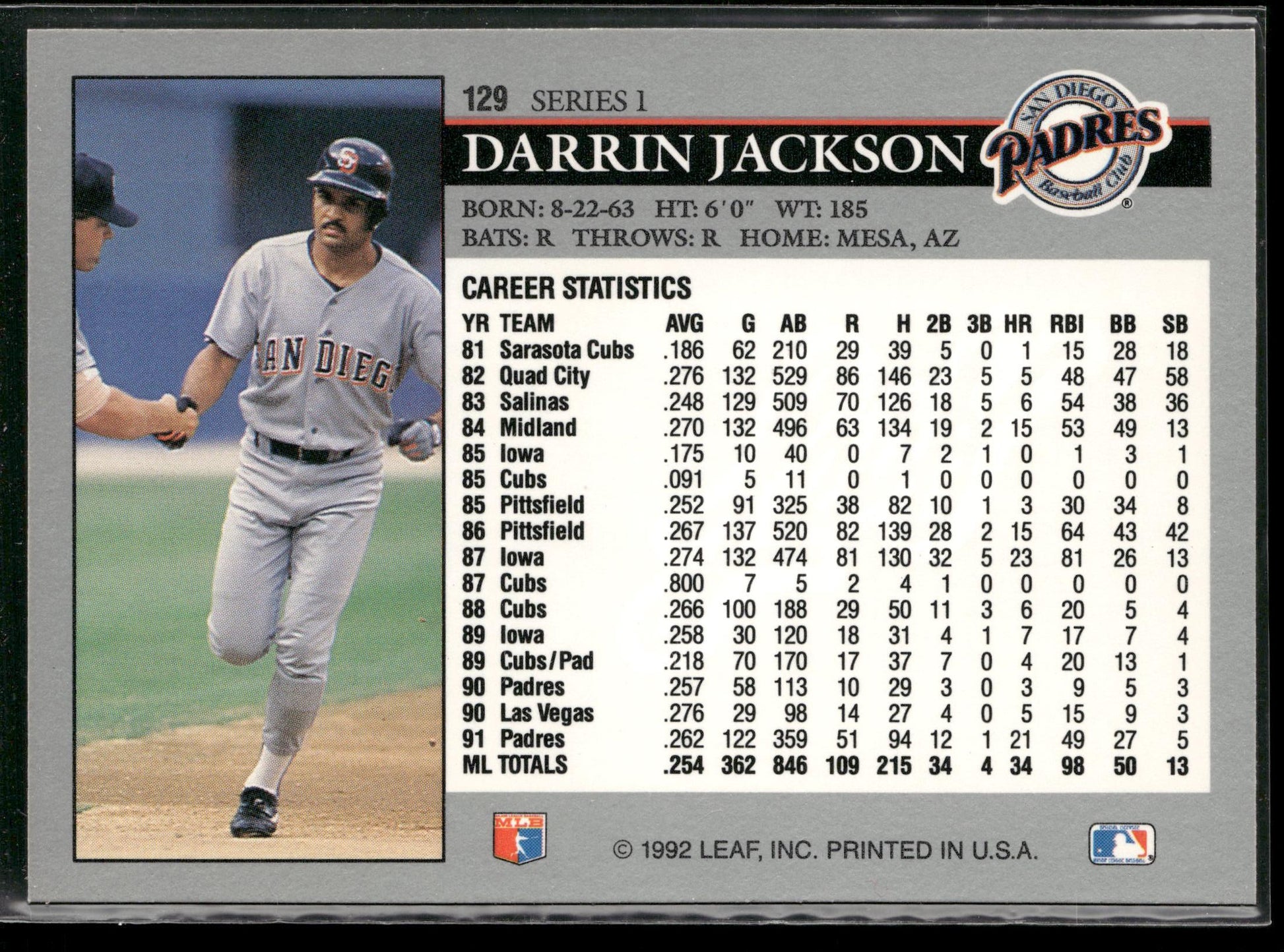 1992 Leaf #129 Darrin Jackson
