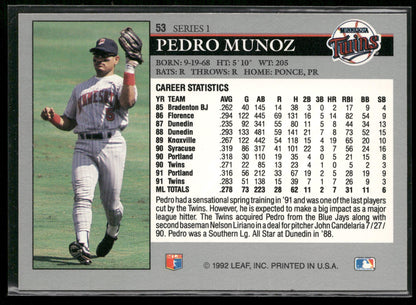 1992 Leaf #53 Pedro Munoz
