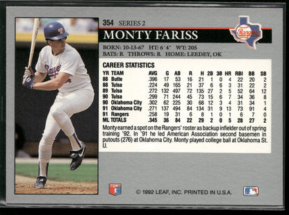 1992 Leaf #354 Monty Fariss
