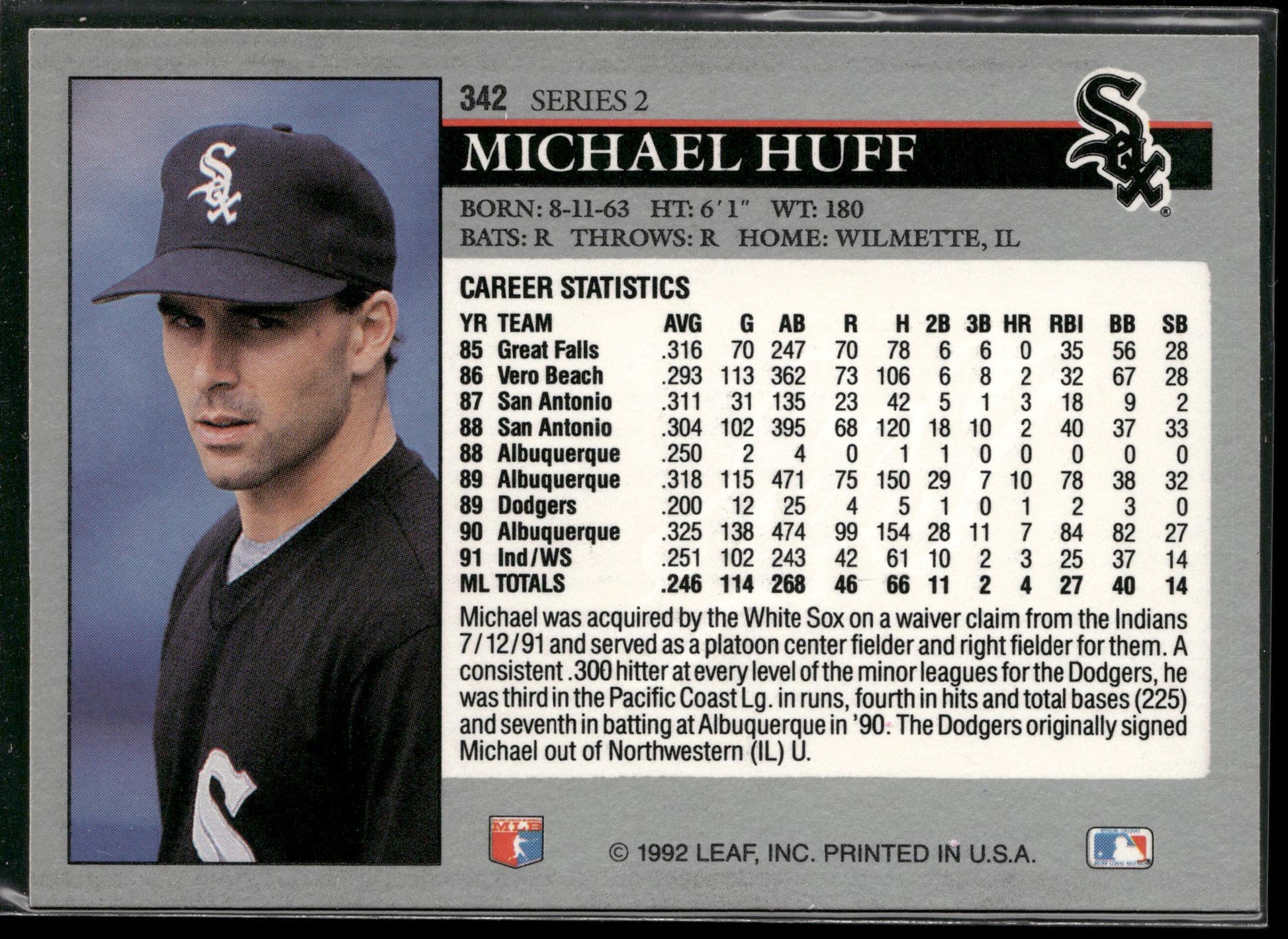 1992 Leaf #342 Michael Huff