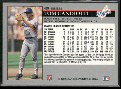 1992 Leaf #409 Tom Candiotti