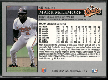 1992 Leaf #427 Mark McLemore