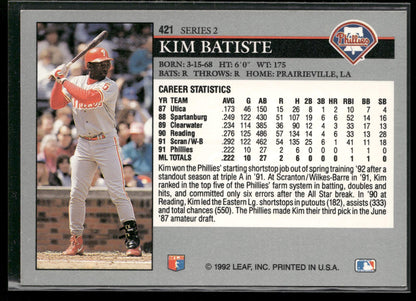1992 Leaf #421 Kim Batiste
