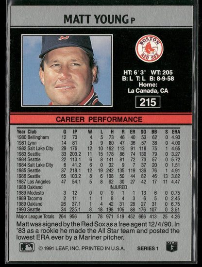 1991 Leaf #215 Matt Young