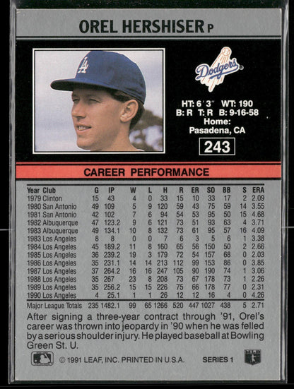 1991 Leaf #243 Orel Hershiser