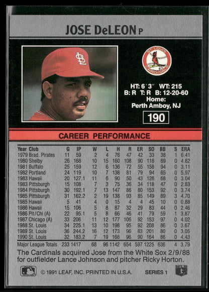 1991 Leaf #190 Jose DeLeon