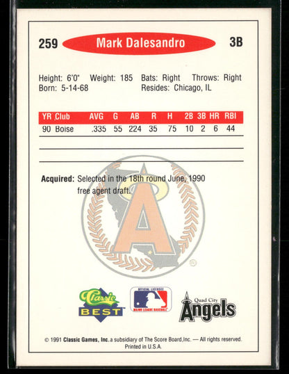 1991 Classic Best #259 Mark Dalesandro