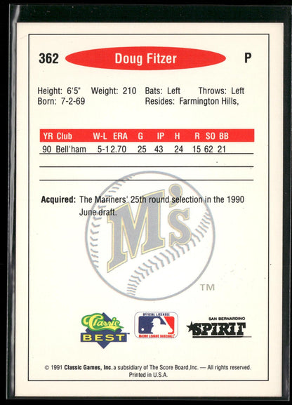 1991 Classic Best #362 Doug Fitzer