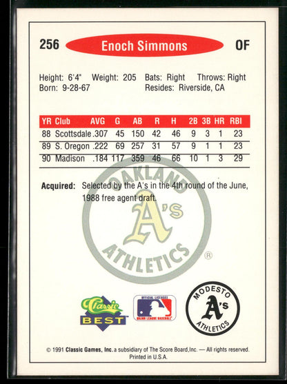 1991 Classic Best #256 Enoch Simmons