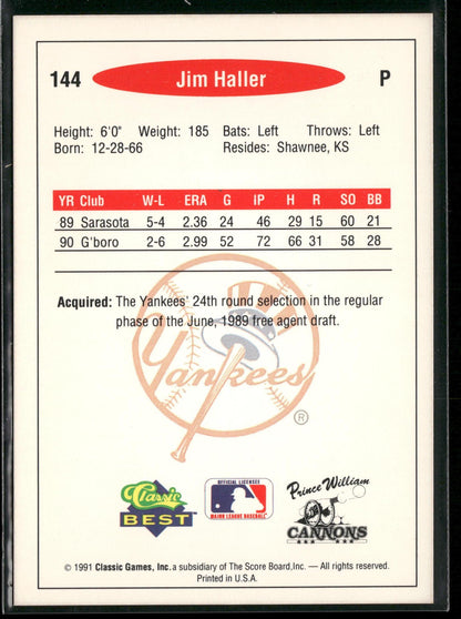 1991 Classic Best #144 Jim Haller