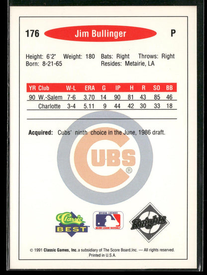 1991 Classic Best #176 Jim Bullinger