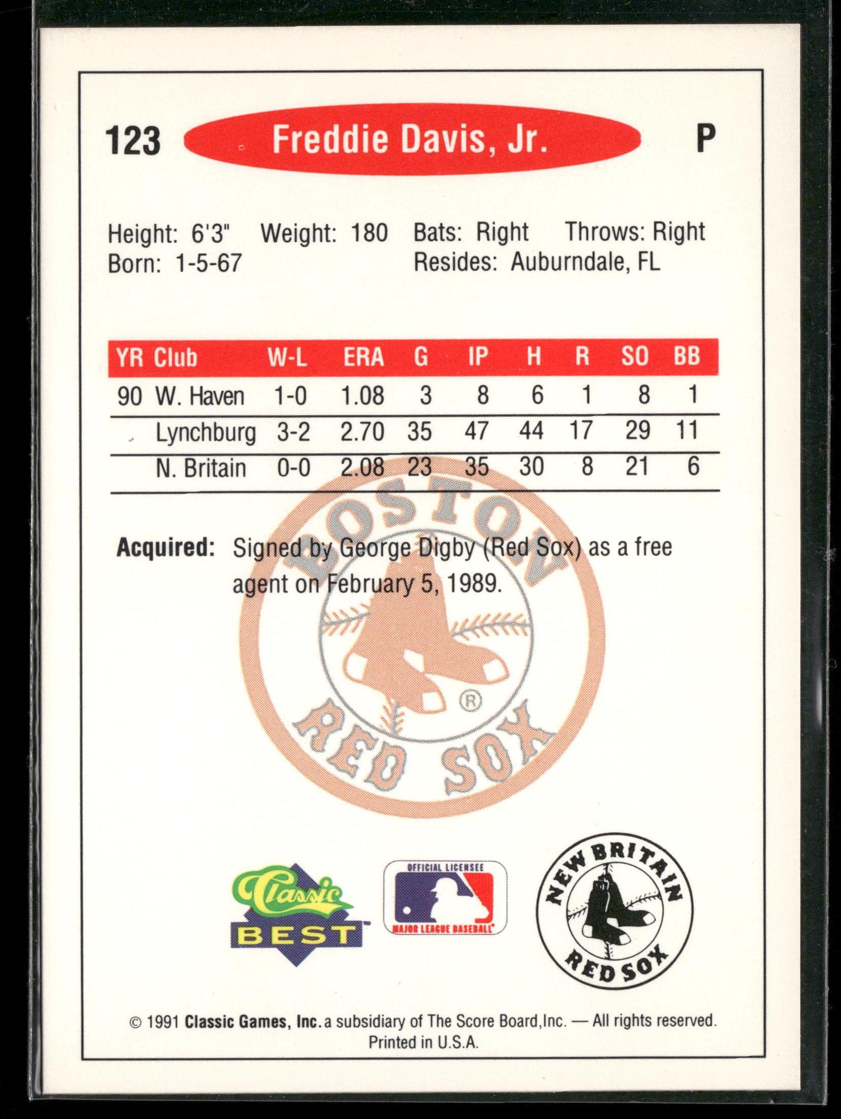 1991 Classic Best #123 Freddie Davis, Jr.