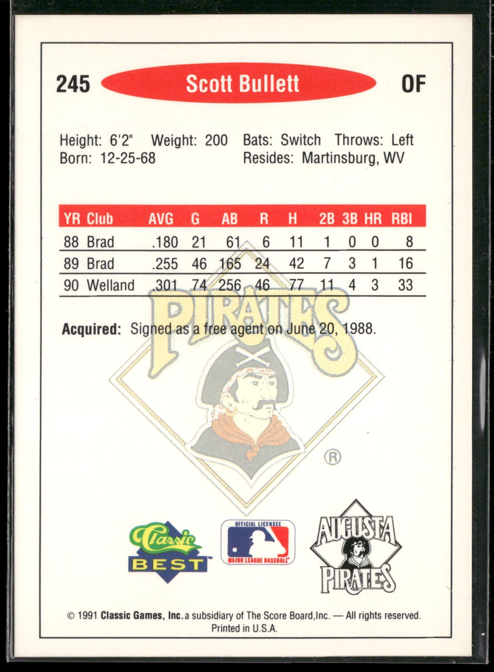 1991 Classic Best #245 Scott Bullett
