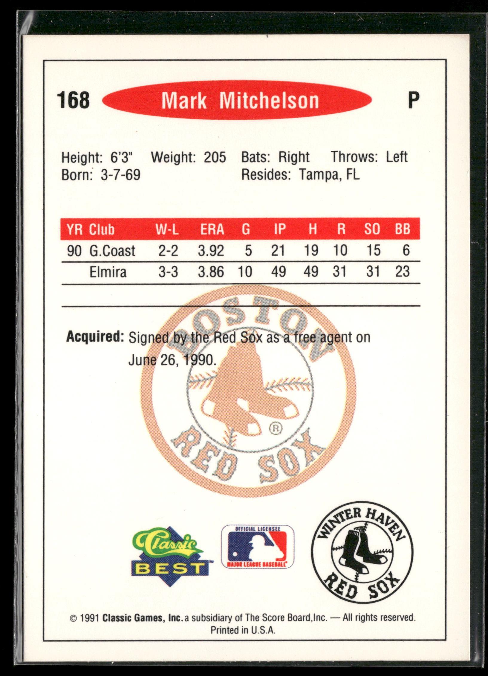 1991 Classic Best #168 Mark Mitchelson