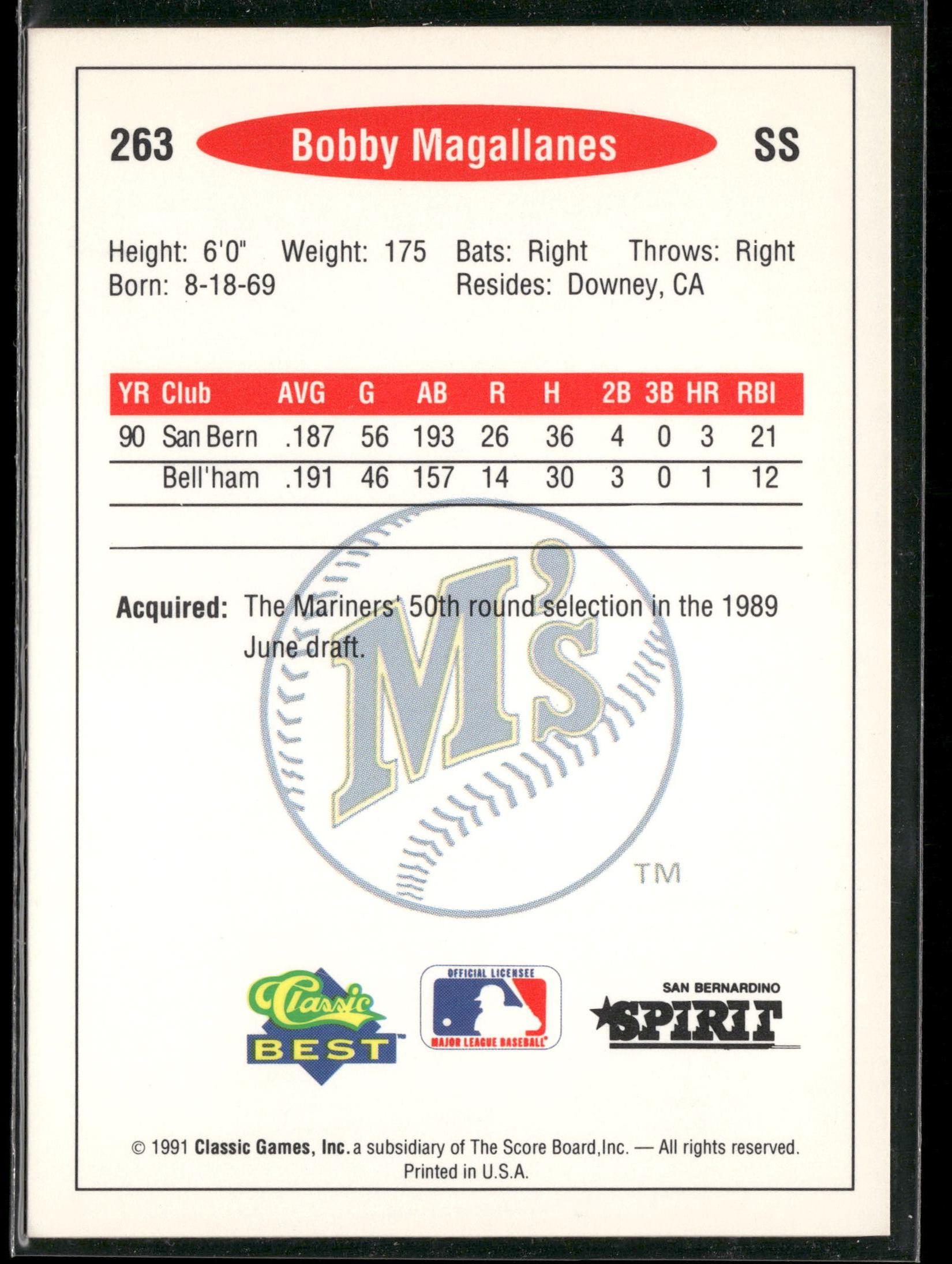 1991 Classic Best #263 Bobby Magallanes