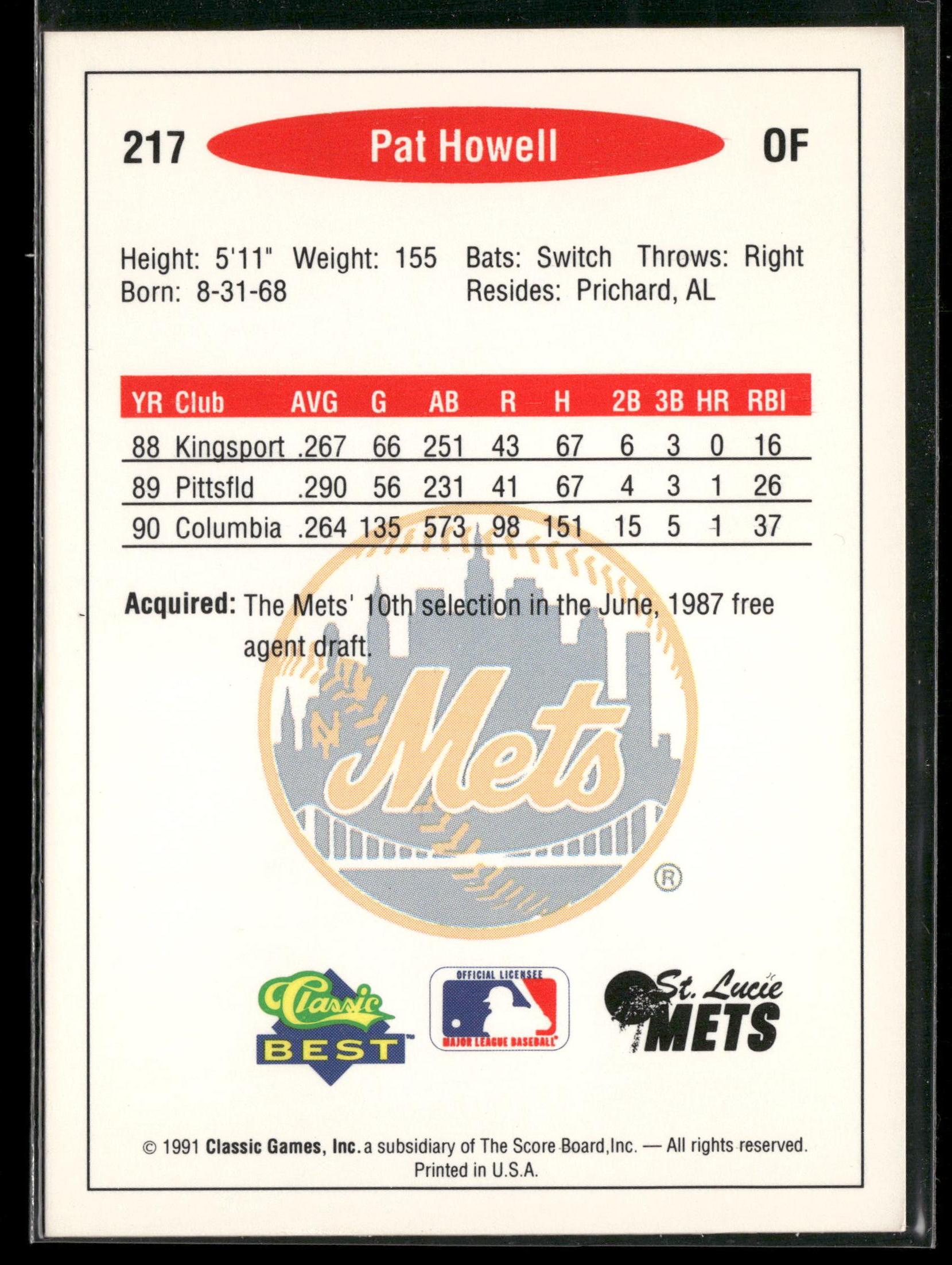 1991 Classic Best #217 Pat Howell