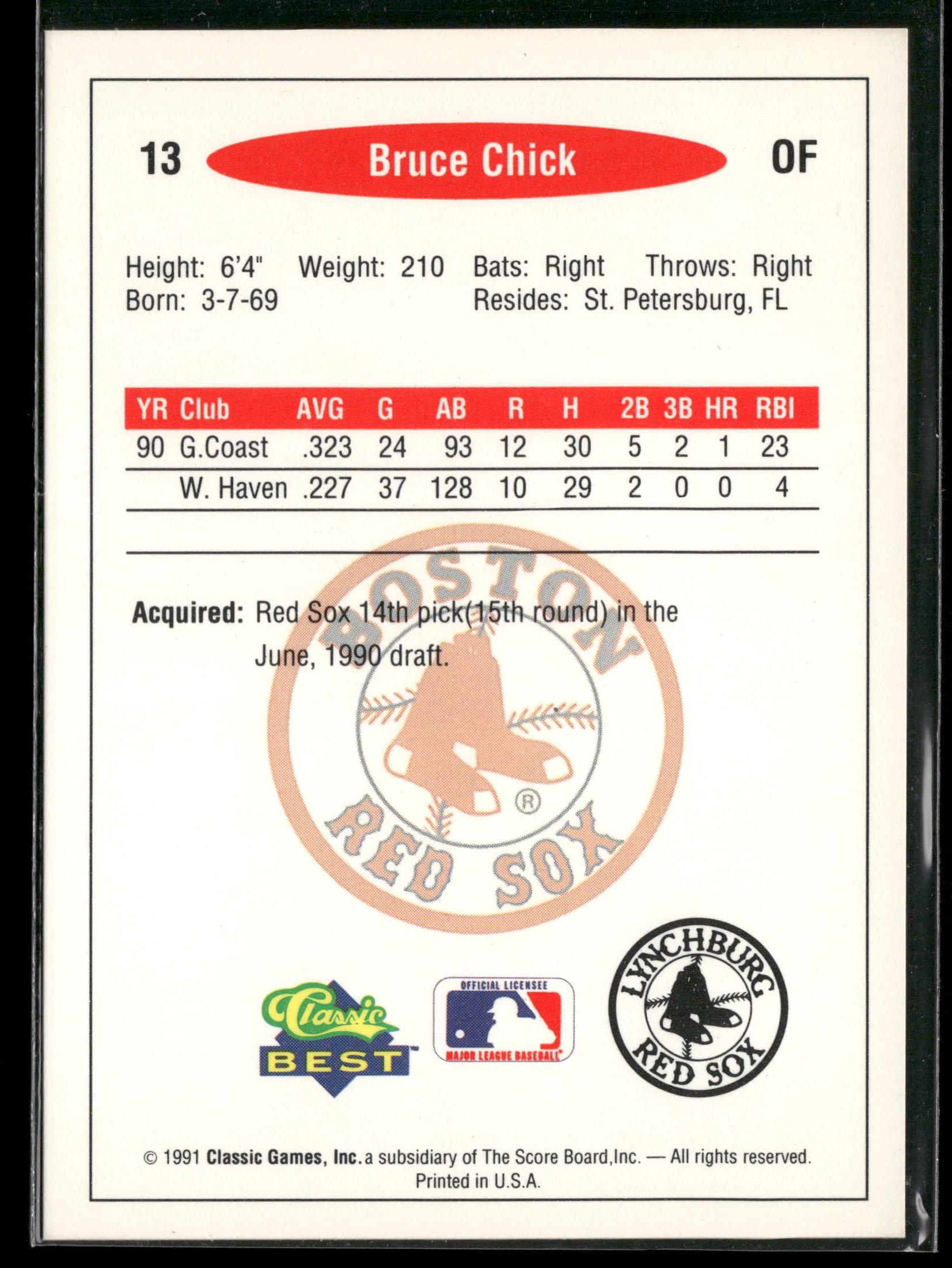 1991 Classic Best #13 Bruce Chick