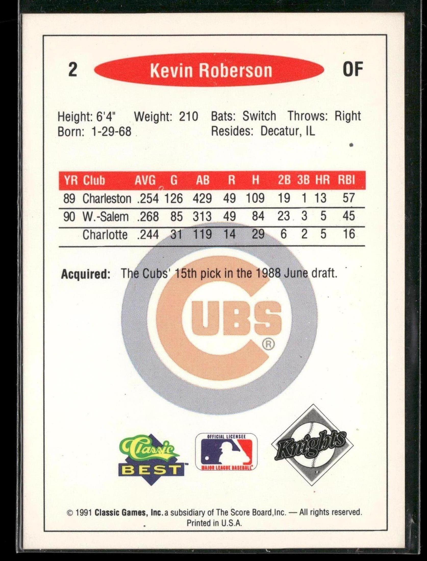 1991 Classic Best #2 Kevin Roberson