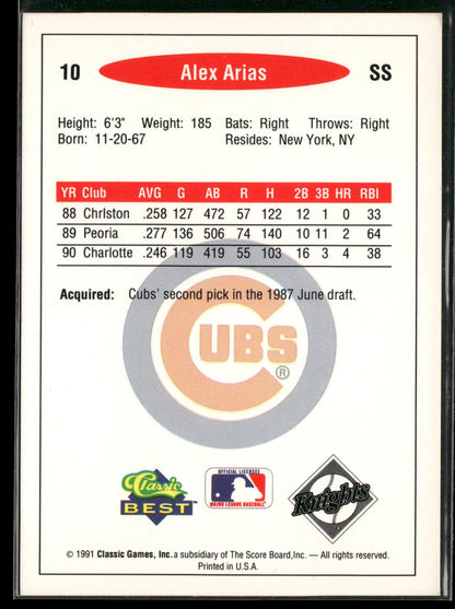 1991 Classic Best #10 Alex Arias