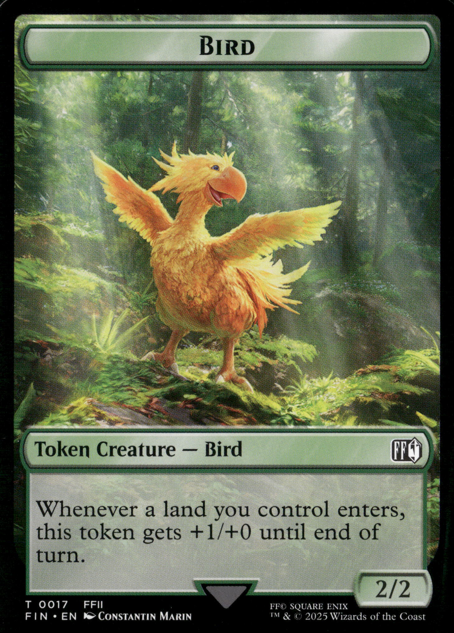 FINAL FANTASY #17 // 15 Bird (0017) // Wizard (0015) Double-Sided Token