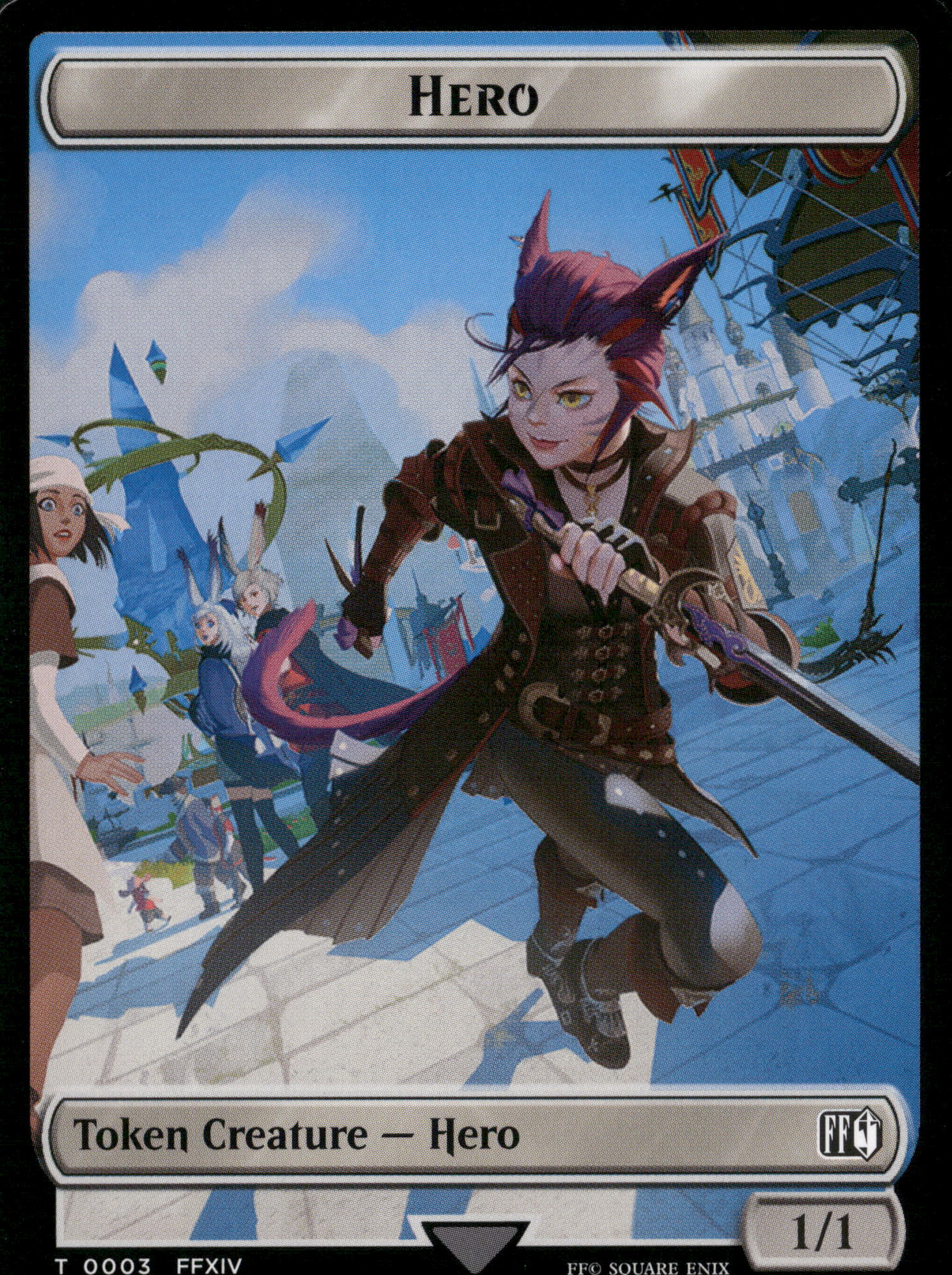 FINAL FANTASY #3 // 23 Hero (0003) // Treasure (0023) Double-Sided Token