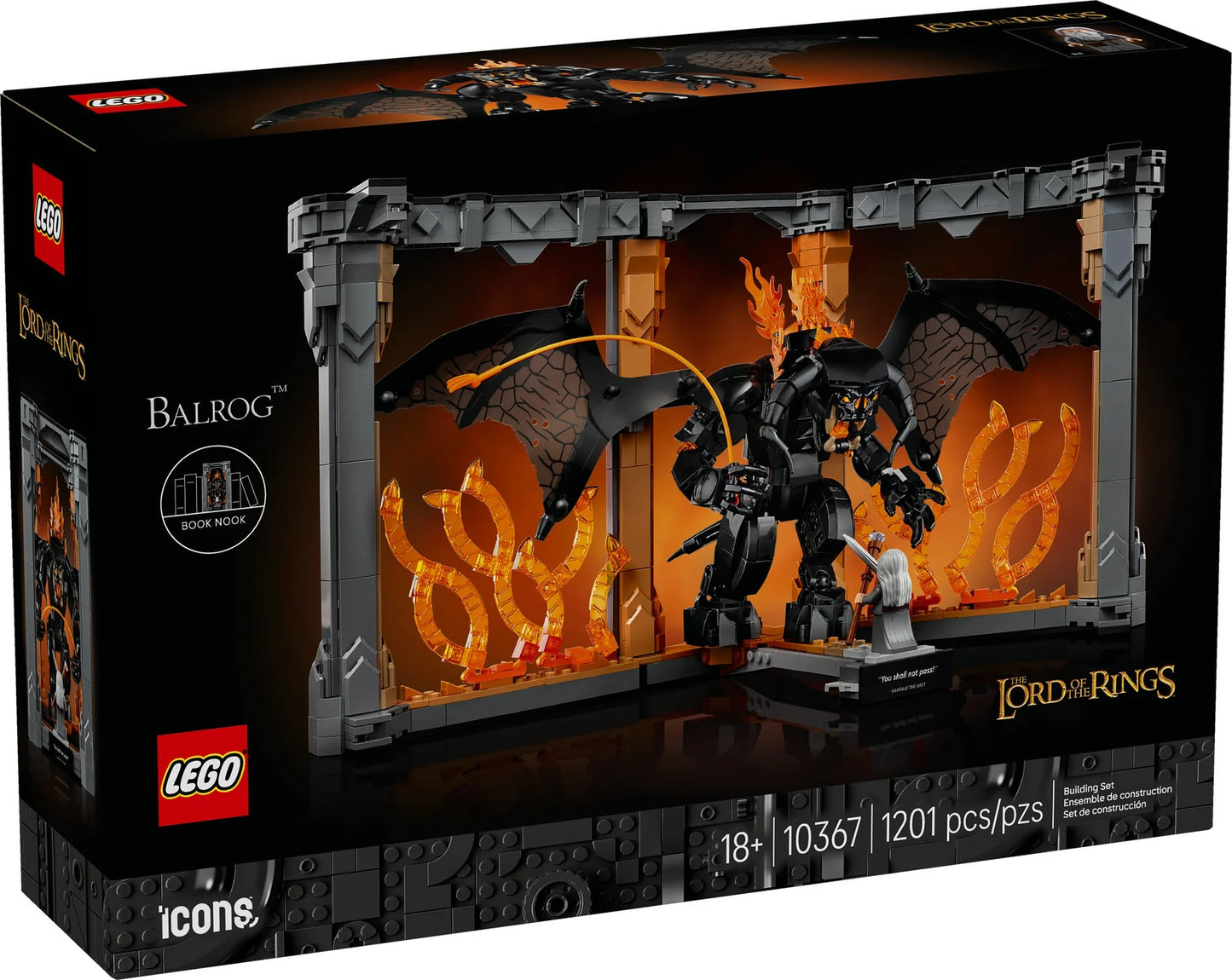 LEGO® Icons The Lord of the Rings: Balrog™ Book Nook (10367)